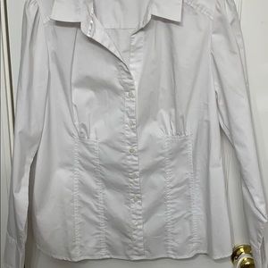 Dalia Collection White Button Down Long Sleeve